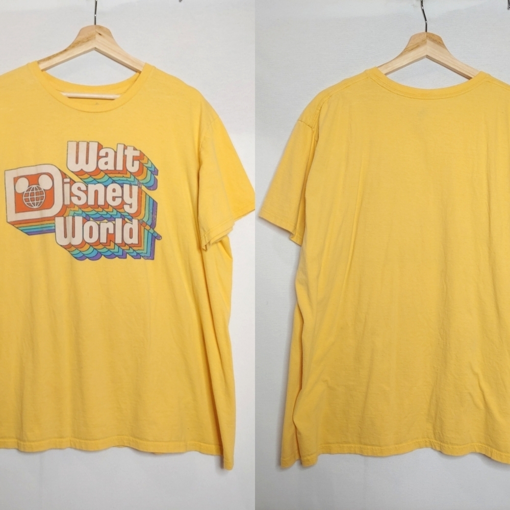 Walt Disney World Graphic Tee Short Sleeve Crew Neck XXL Yellow‎ Unisex
